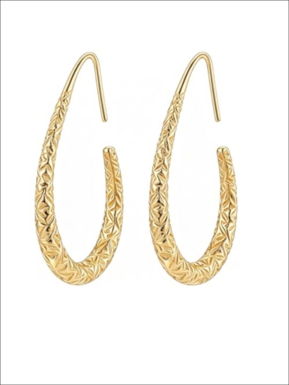 14K Gold Plated Hoop Earrings 30mm Lightweight Latch Back